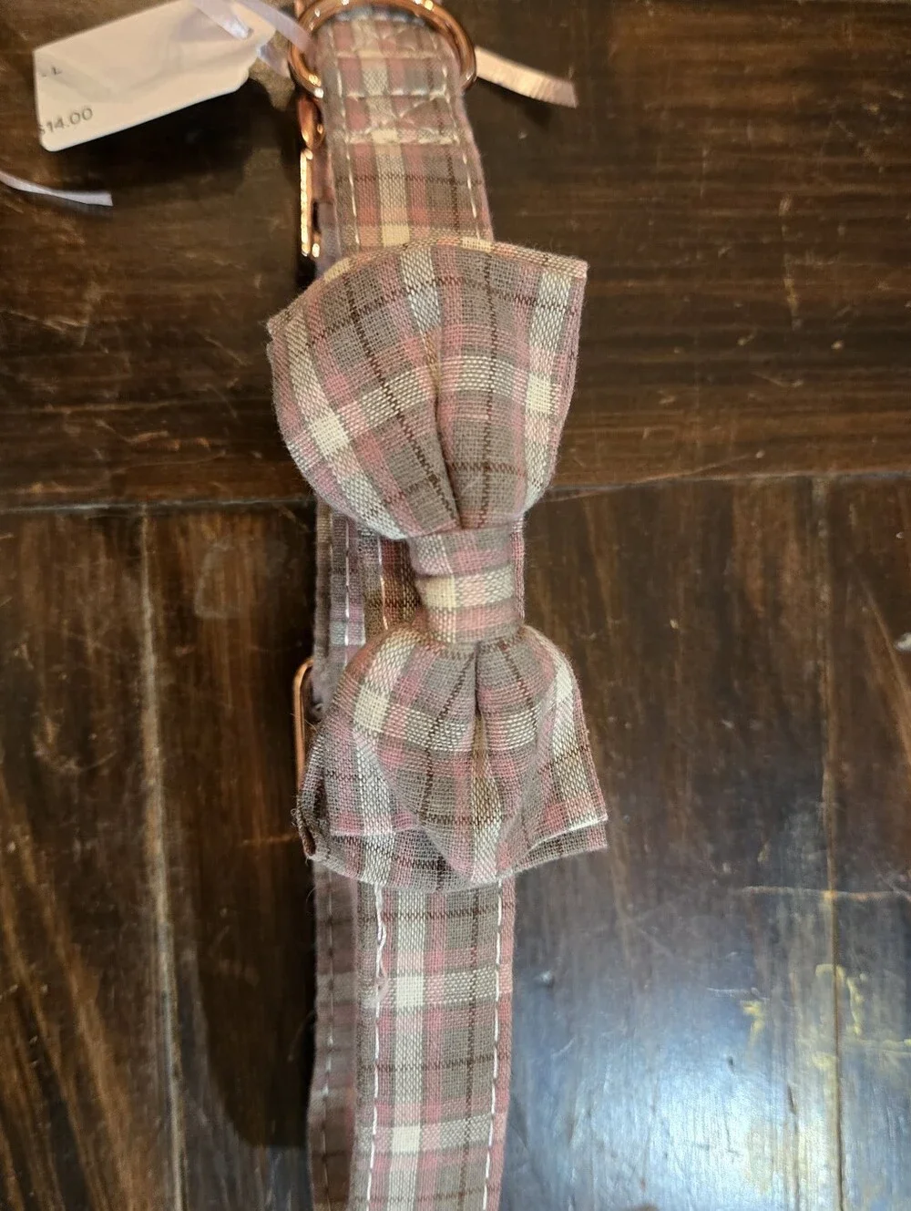 Plaid Bowtie Collar for Dogs - Size Large, Different Colors Available
